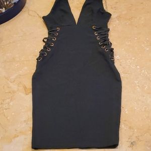 Women  Iris stretch dress black and gold